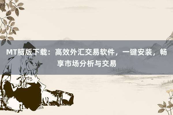 MT脑版下载：高效外汇交易软件，一键安装，畅享市场分析与交易