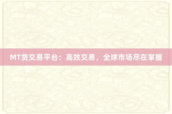 MT货交易平台：高效交易，全球市场尽在掌握