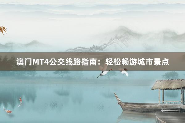 澳门MT4公交线路指南：轻松畅游城市景点