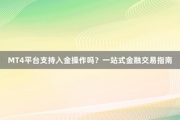 MT4平台支持入金操作吗？一站式金融交易指南