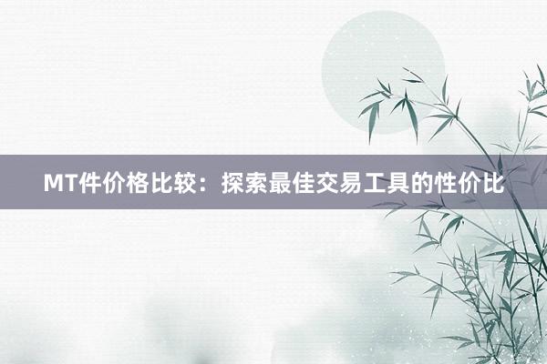 MT件价格比较：探索最佳交易工具的性价比