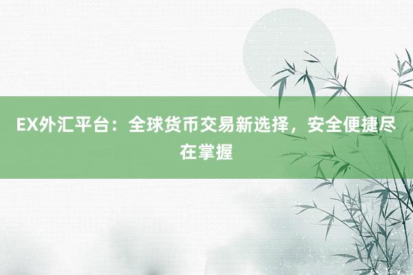 EX外汇平台：全球货币交易新选择，安全便捷尽在掌握