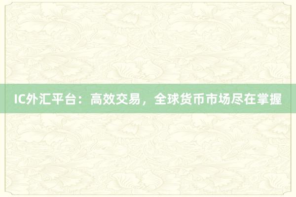 IC外汇平台：高效交易，全球货币市场尽在掌握