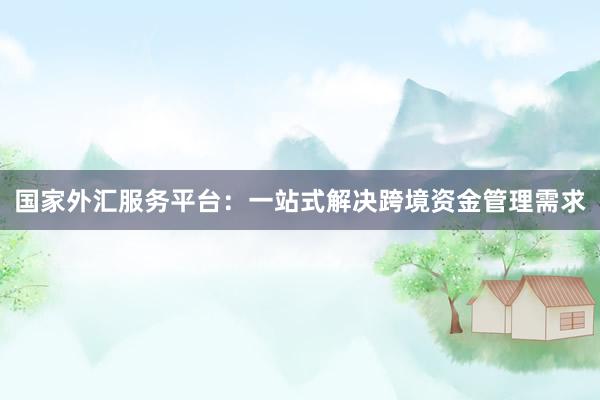 国家外汇服务平台：一站式解决跨境资金管理需求