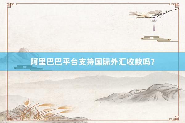 阿里巴巴平台支持国际外汇收款吗？