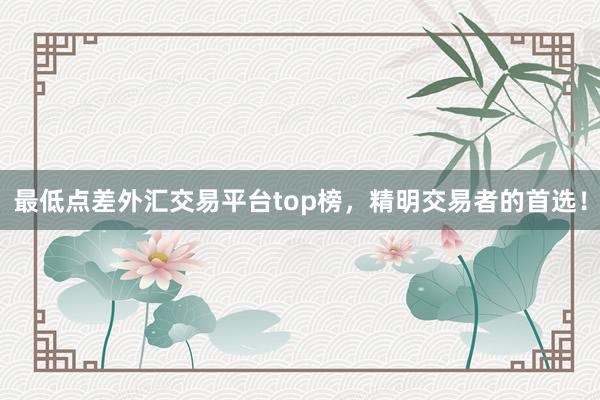 最低点差外汇交易平台top榜，精明交易者的首选！